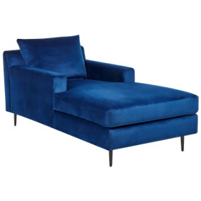 Velvet Chaise Lounge Navy Blue GUERET