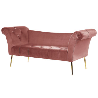 Velvet Chaise Lounge Pink NANTILLY