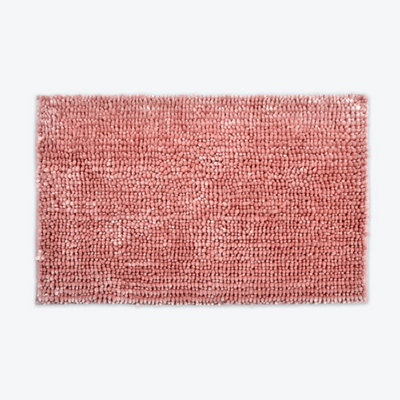 Velvet Chenille Bobble Bath Mat Non-Slip - Blush Pink