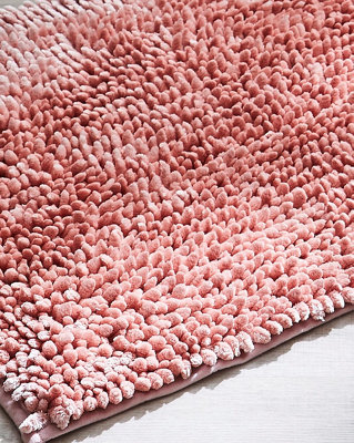 Velvet Chenille Bobble Bath Mat Non-Slip - Blush Pink - 3