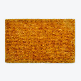 Velvet Chenille Bobble Bath Mat Non-Slip - Mustard