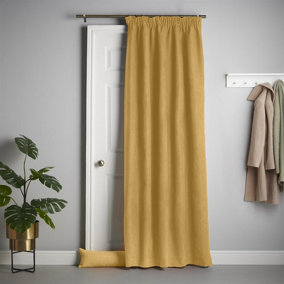Velvet Chenille Door Curtain Ochre (Taped)