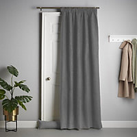 Velvet Chenille Door Curtain Slate (Taped)