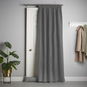 Velvet Chenille Door Curtain Slate (Taped)