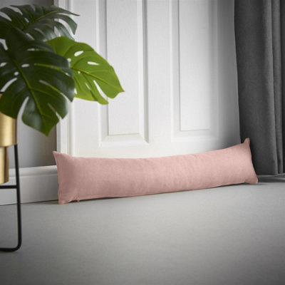 Velvet Chenille Draught Excluder 90cm x 15cm x 15cm Blush