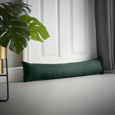 Velvet Chenille Draught Excluder 90cm x 15cm x 15cm Green