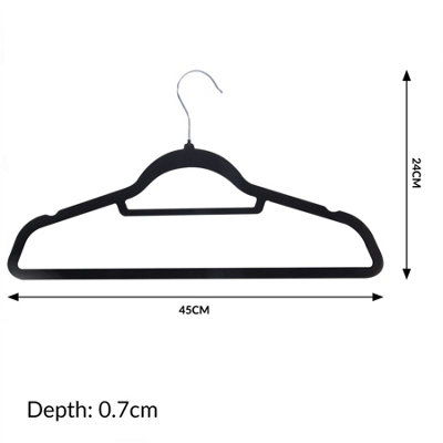 Velvet Coat Hangers Black - Pack of 50 - 5