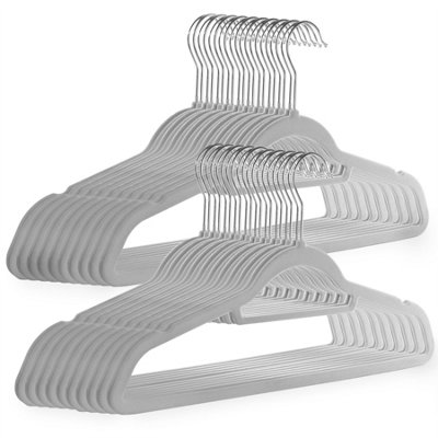 Velvet Coat Hangers Grey - Pack of 50