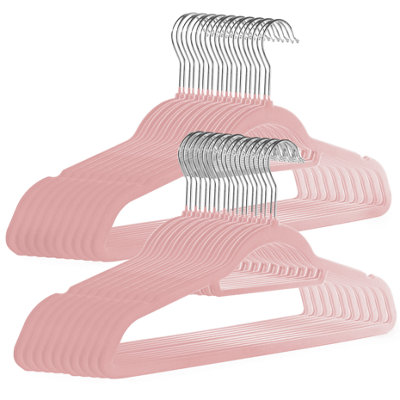 Velvet Coat Hangers Pink - Pack of 50