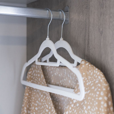 Velvet Coat Hangers White Pack of 50 DIY at B Q