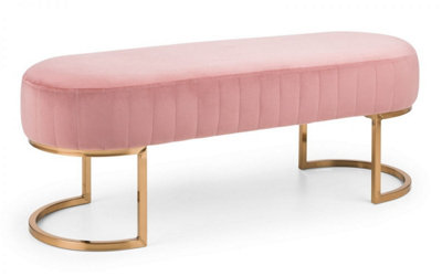 Velvet Cushion Bench - Dusk Pink