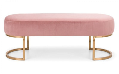 Velvet Cushion Bench - Dusk Pink