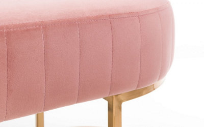 Velvet Cushion Bench - Dusk Pink