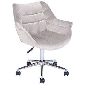 Velvet Desk Chair Grey LABELLE