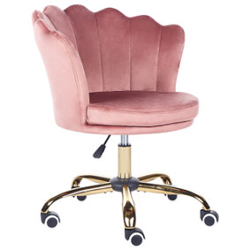 Velvet Desk Chair Pink MONTICELLO II