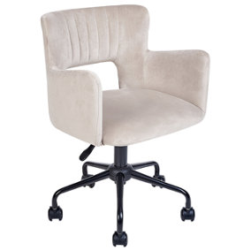 Velvet Desk Chair Taupe SANILAC