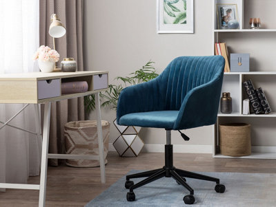 Velvet Desk Chair Teal Blue VENICE