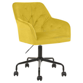 Velvet Desk Chair Yellow ANTARES