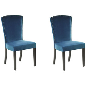 Velvet Dining Chair Dark Blue PISECO