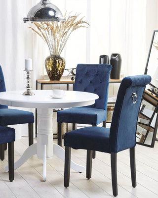 Velvet Dining Chair Set of 2 Dark Blue VELVA
