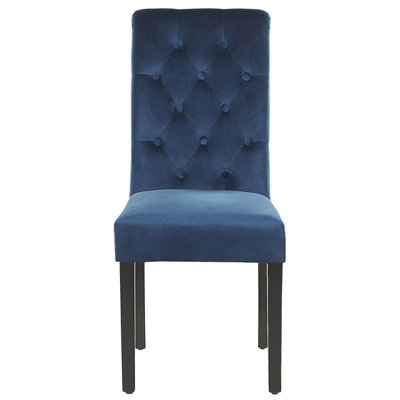 Velvet Dining Chair Set of 2 Dark Blue VELVA