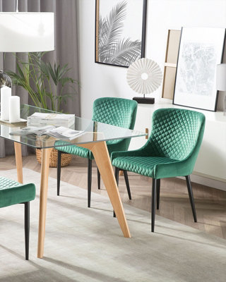 Velvet Dining Chair Set of 2 Green SOLANO