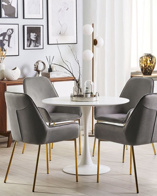 Velvet Dining Chair Set of 2 Grey LOVERNA