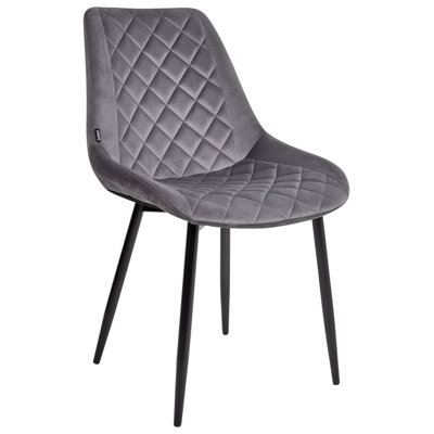 Velvet Dining Chair Set of 2 Grey MARIBEL