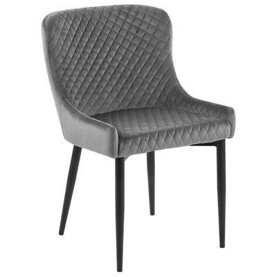 Velvet Dining Chair Set of 2 Grey SOLANO