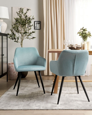 Velvet Dining Chair Set of 2 Light Blue CASMALIA
