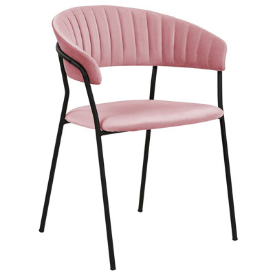 Velvet Dining Chair Set of 2 Pink MARIPOSA