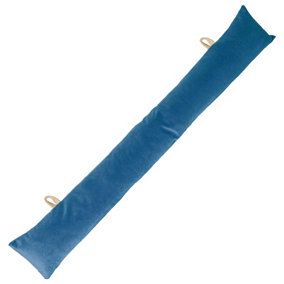 Velvet Draught Excluder - 60cm x 12cm - Blue