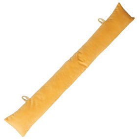 Velvet Draught Excluder - 60cm x 12cm - Yellow