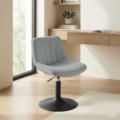 dressing table chair grey velvet Grey Velvet Bedroom Chair with Gold Legs - AV102