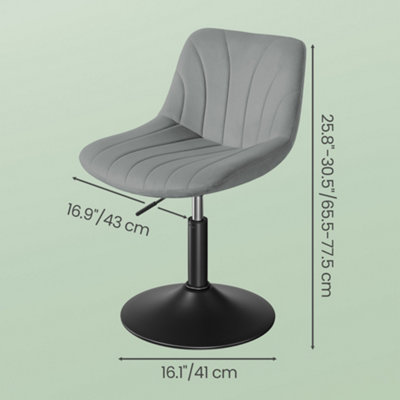 Grey Velvet Dressing Table Chair Velvet Dressing Table Chair,  Height-Adjustable Swivel Stool With
