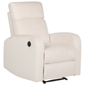 Velvet Electric Recliner Chair White VERDAL