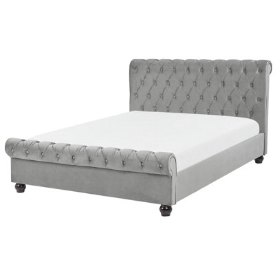 Velvet EU Double Bed Light Grey AVALLON