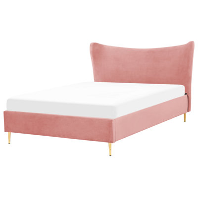 Velvet EU Double Bed Pink CHALEIX