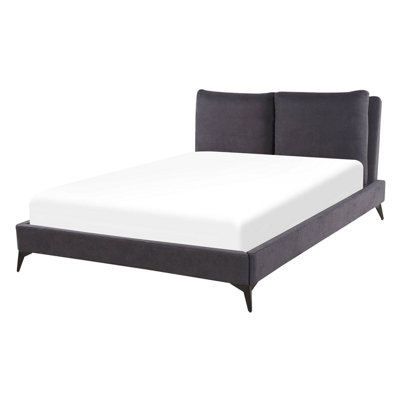 Velvet EU Double Size Bed Dark Grey MELLE