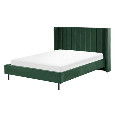 Velvet EU Double Size Bed Green VILLETTE