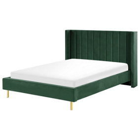 Velvet EU Double Size Bed Green VILLETTE