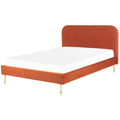 Velvet EU Double Size Bed Orange FLAYAT