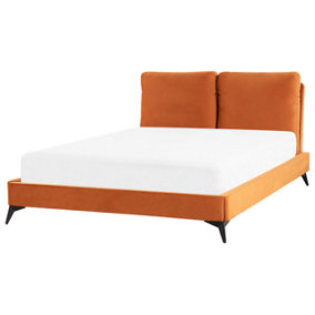 Velvet EU Double Size Bed Orange MELLE