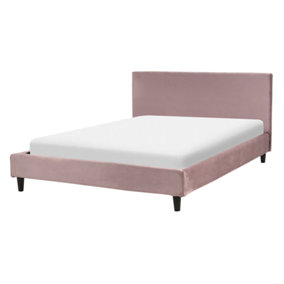 Velvet EU Double Size Bed Pink FITOU