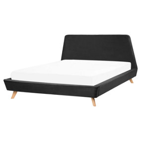Velvet EU King Size Bed Black VIENNE