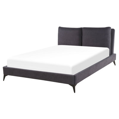 Velvet EU King Size Bed Dark Grey MELLE