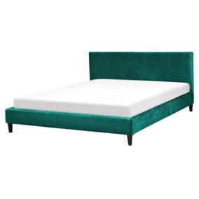 Velvet EU King Size Bed Emerald Green FITOU