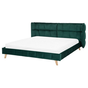 Velvet EU King Size Bed Emerald Green SENLIS