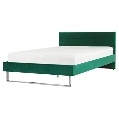 Velvet EU King Size Bed Green BELLOU