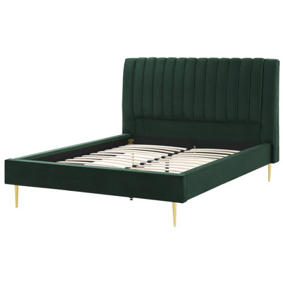 Velvet EU King Size Bed Green MARVILLE